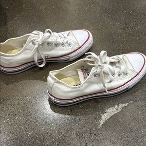 Converse All Star White Sneakers with Red Trim